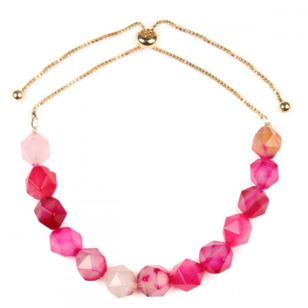 Gem Cut Natural Stone Bracelet